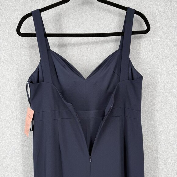 BHLDN Anthropologie Ansel Maxi Dress Size 16 Navy Blue Bridesmaid Front Slit NEW - Picture 5 of 16
